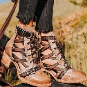 FREEBIRD by Steven Leather Sandals/ Boots in Taupe